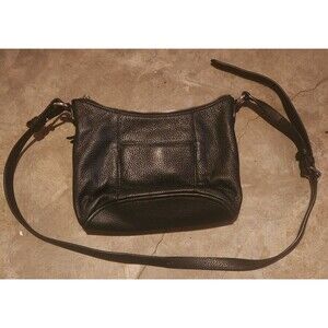 Michael Kors Lupita  Leather  Black Silver Hardware Handbag Purse